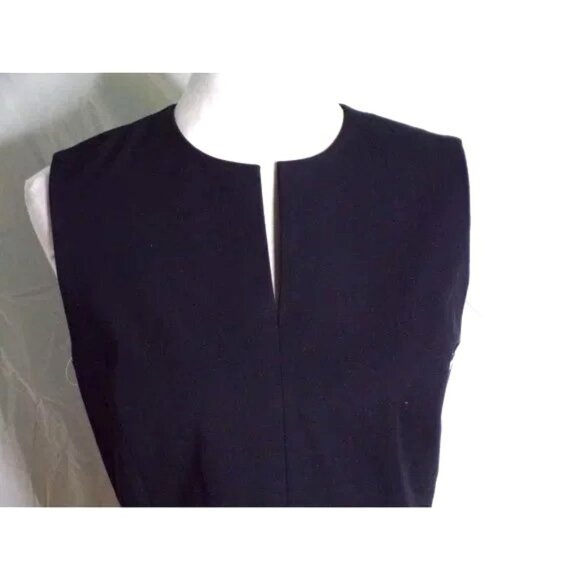 🆕NORDSTROM SIGNATURE Little Black Dress Split Neck Sheath Small - Picture 10 of 13